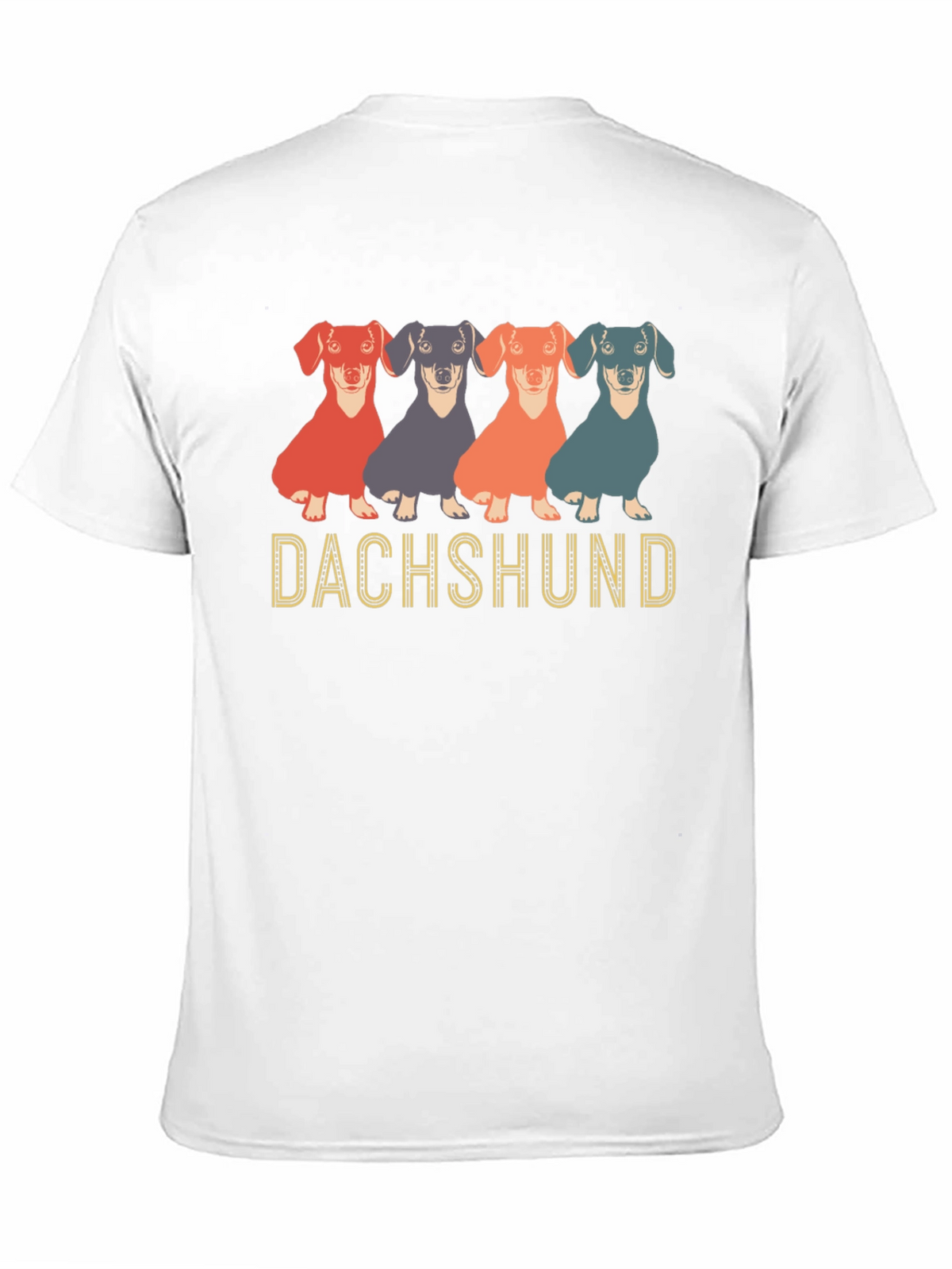 Dachshund Dog Graphic Print Crew Neck T-Shirt