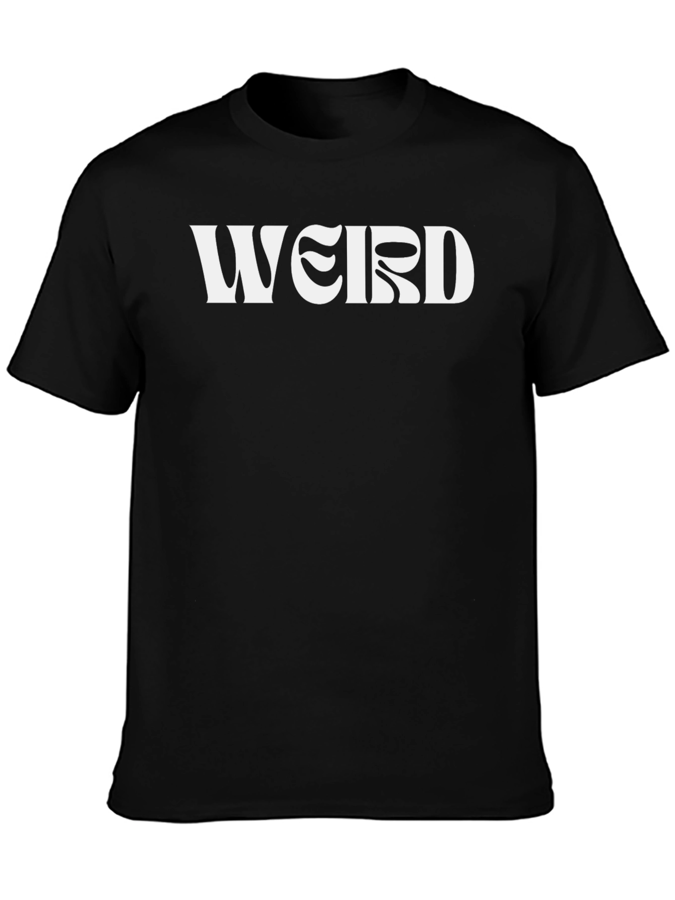 Weird Graphic Tee - Black Cotton Blend T-Shirt