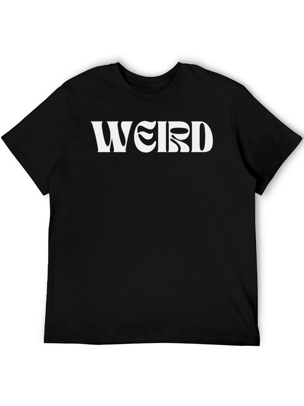 Weird Graphic Tee - Black Cotton Blend T-Shirt