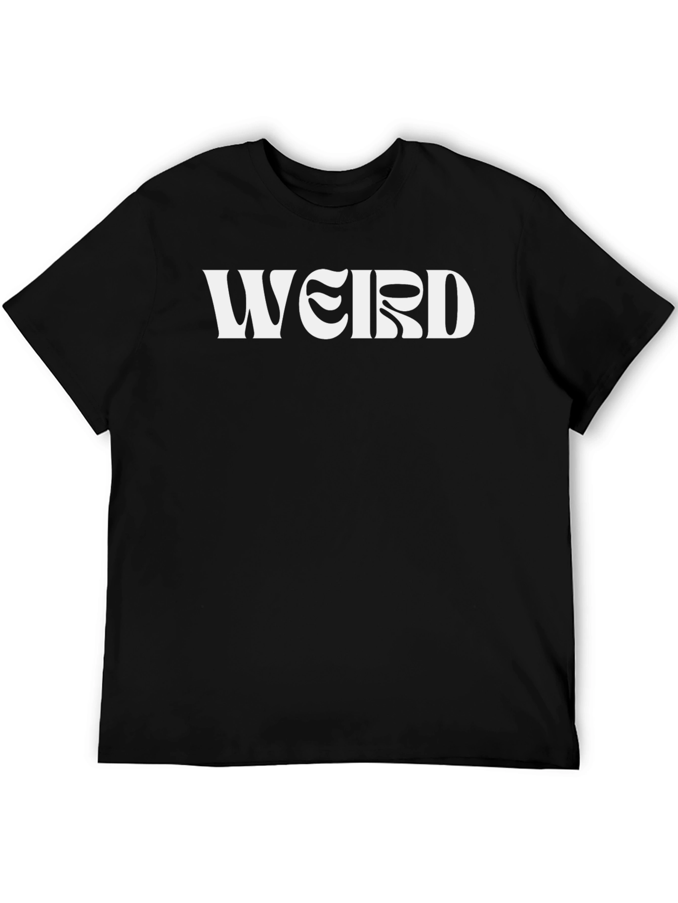 Weird Graphic Tee - Black Cotton Blend T-Shirt