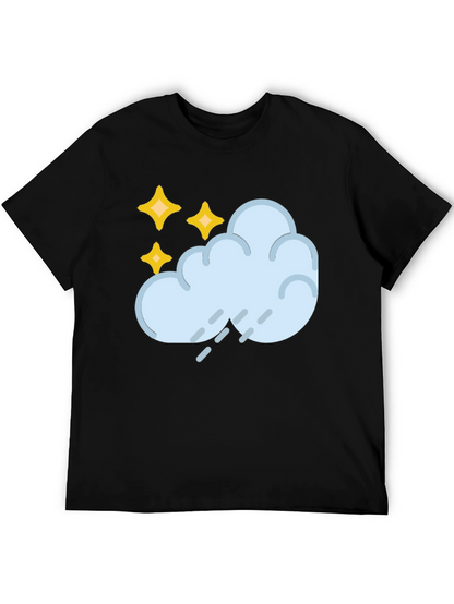 Rain Cloud & Stars Graphic Black T-Shirt