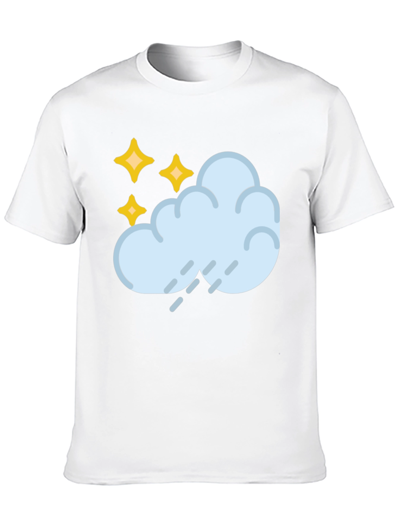 Rain Cloud & Stars Graphic Black T-Shirt
