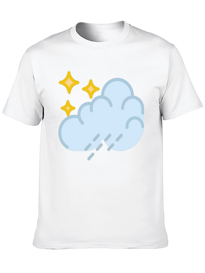 Rain Cloud & Stars Graphic Black T-Shirt