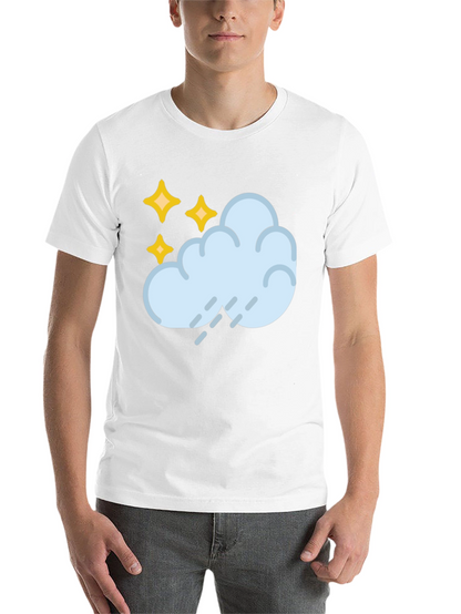 Rain Cloud & Stars Graphic Black T-Shirt