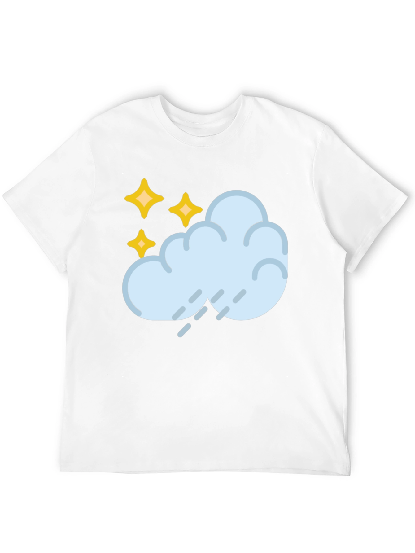 Rain Cloud & Stars Graphic Black T-Shirt