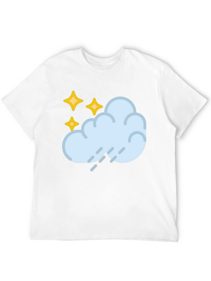 Rain Cloud & Stars Graphic Black T-Shirt