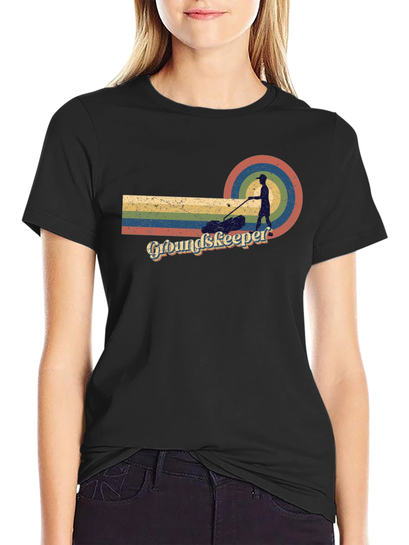 Groundskeeper Retro T-Shirt - Lawn Care Vintage Design