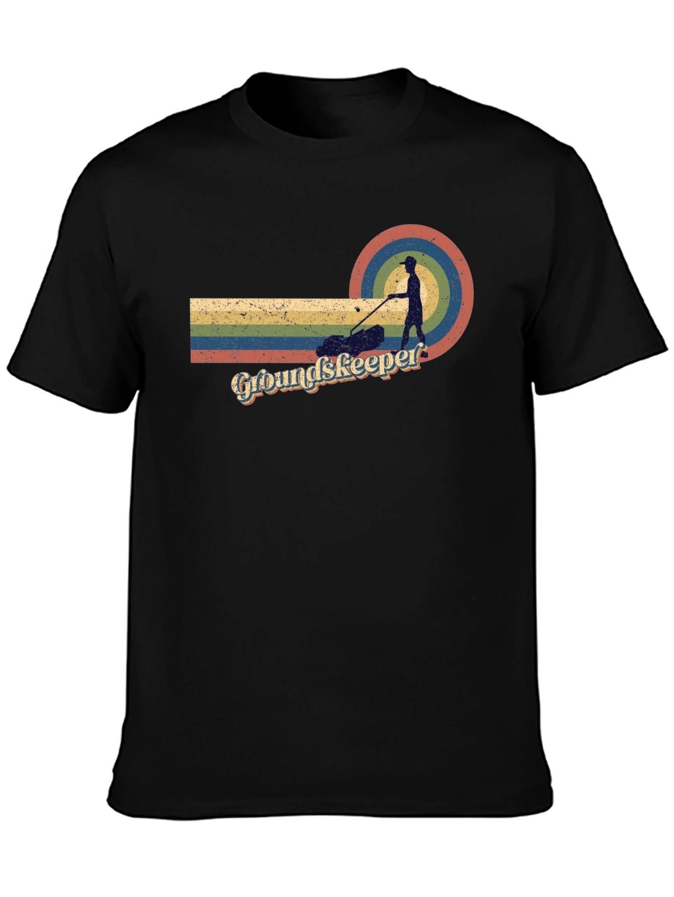 Groundskeeper Retro T-Shirt - Lawn Care Vintage Design