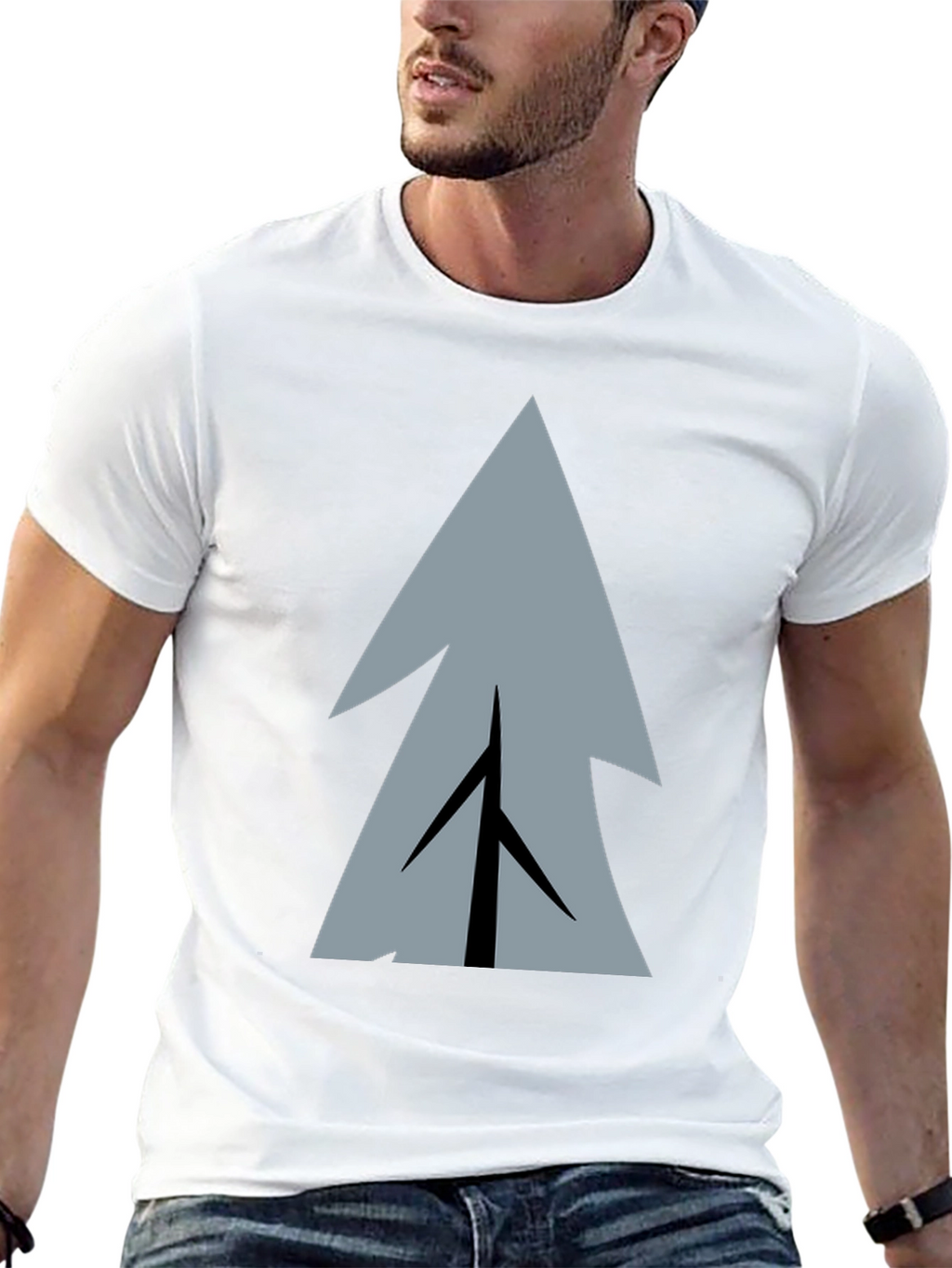 Geometric Tree Graphic Print T-Shirt