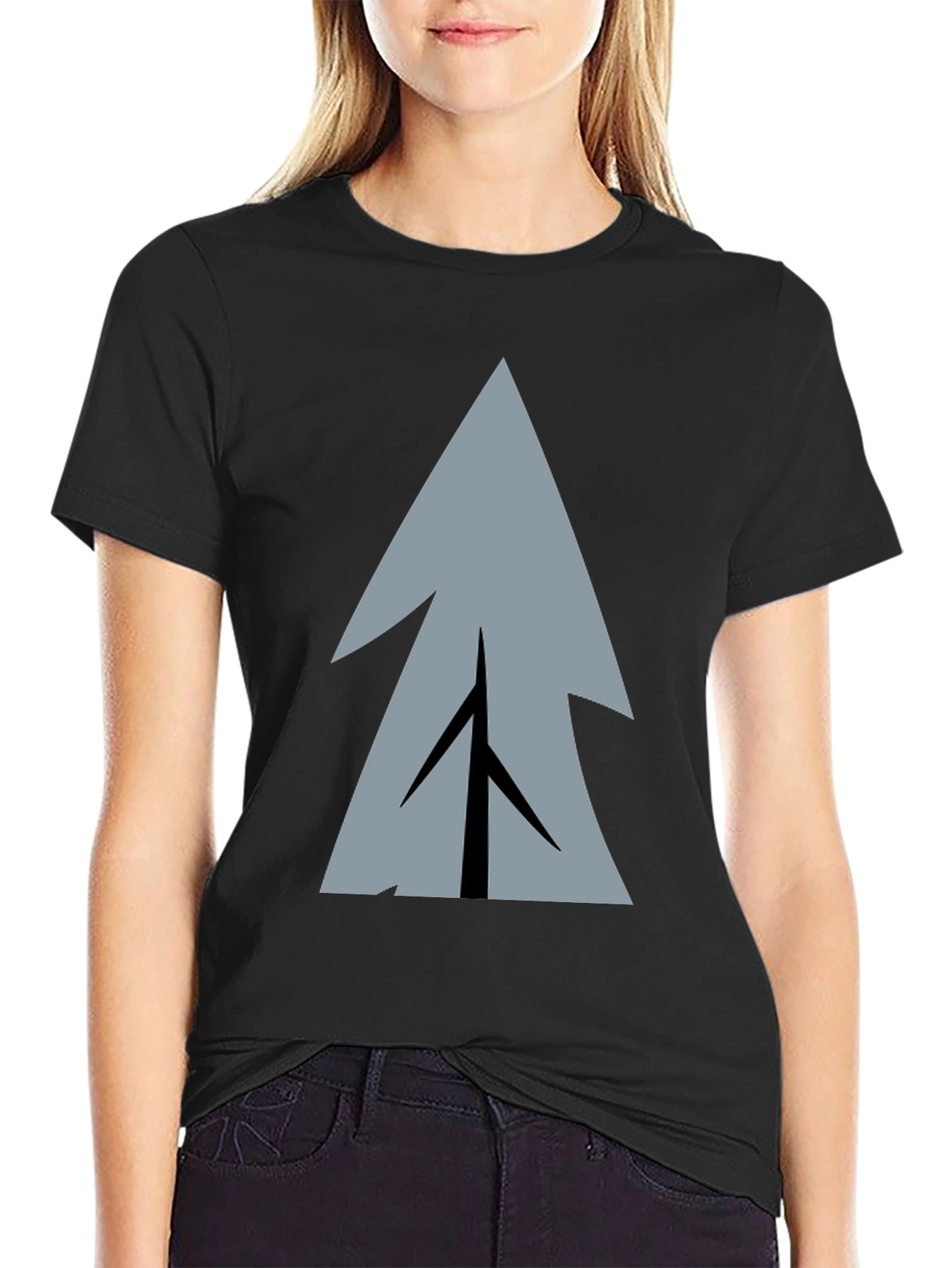 Geometric Tree Graphic Print T-Shirt