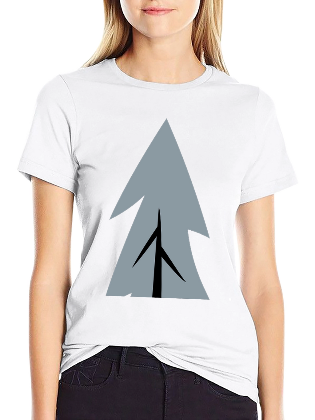 Geometric Tree Graphic Print T-Shirt