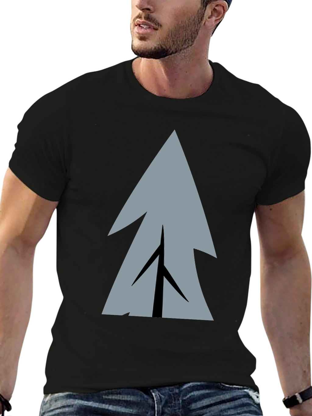Geometric Tree Graphic Print T-Shirt