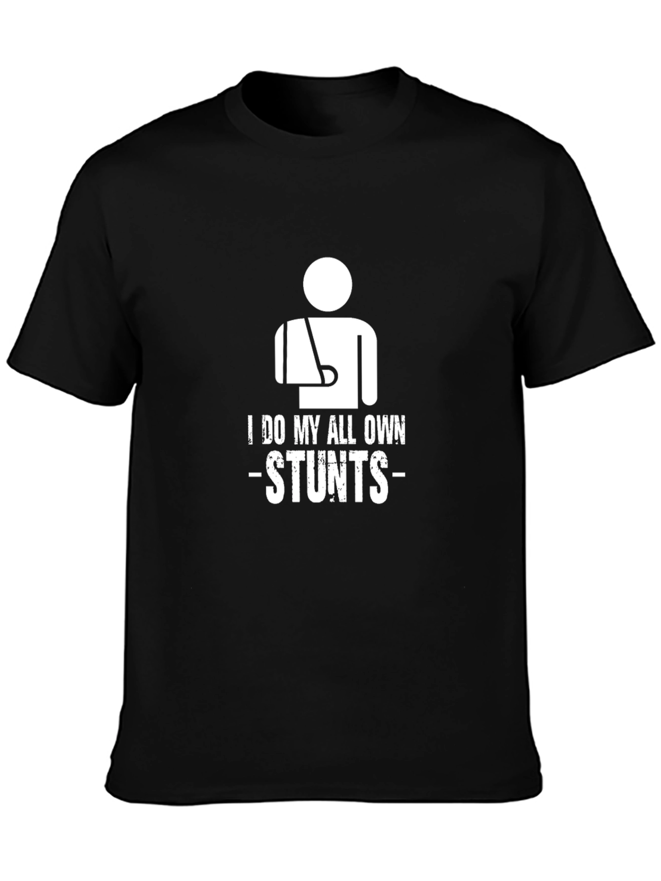 I Do My Own Stunts Graphic Tee - Black