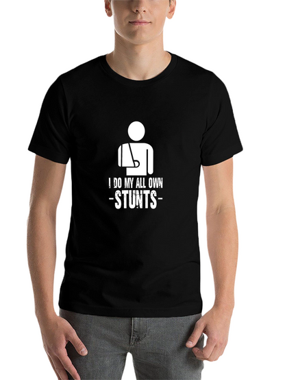 I Do My Own Stunts Graphic Tee - Black