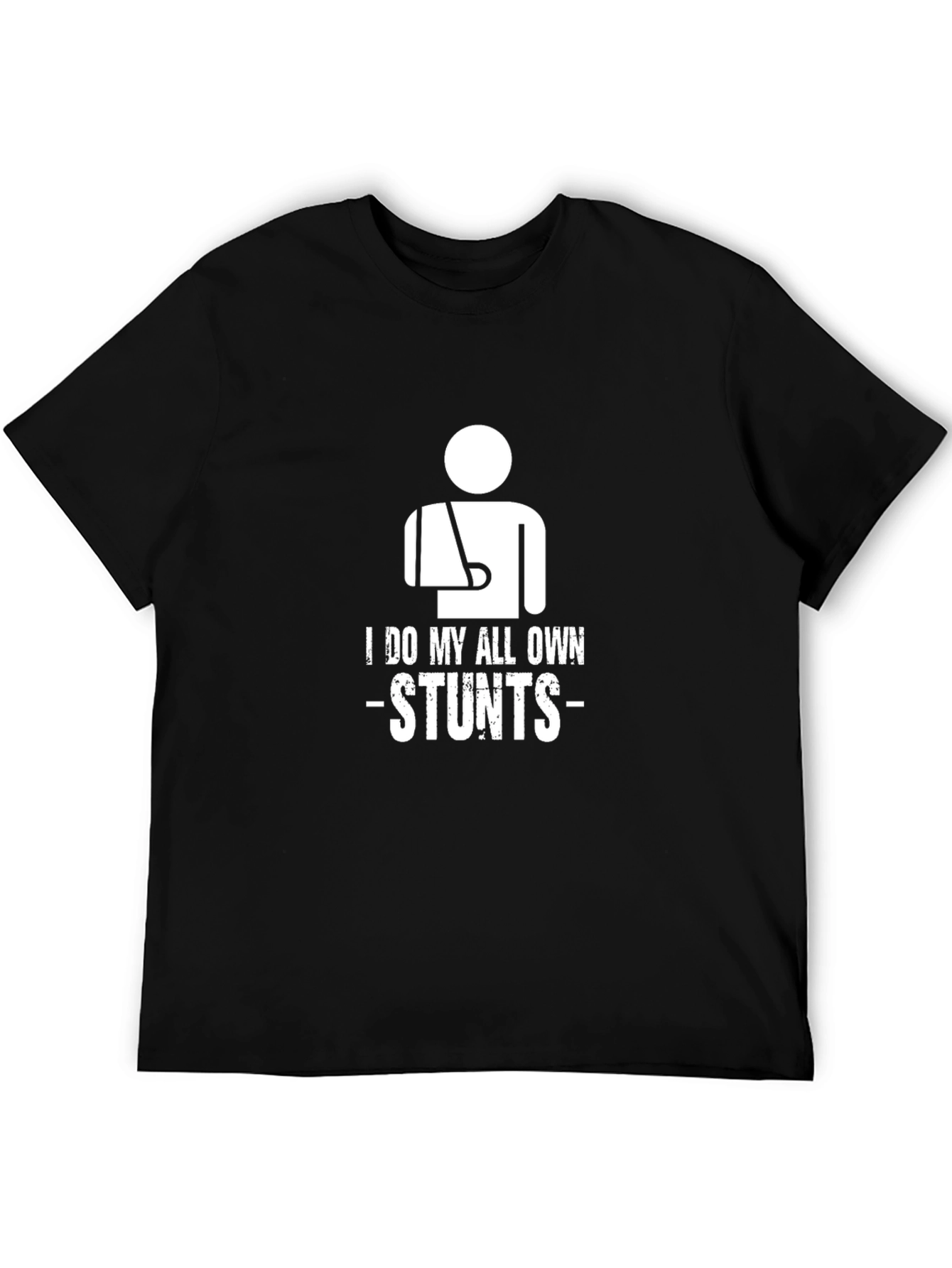 I Do My Own Stunts Graphic Tee - Black