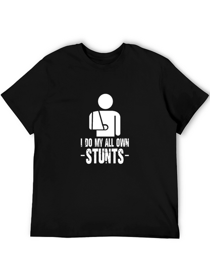 I Do My Own Stunts Graphic Tee - Black