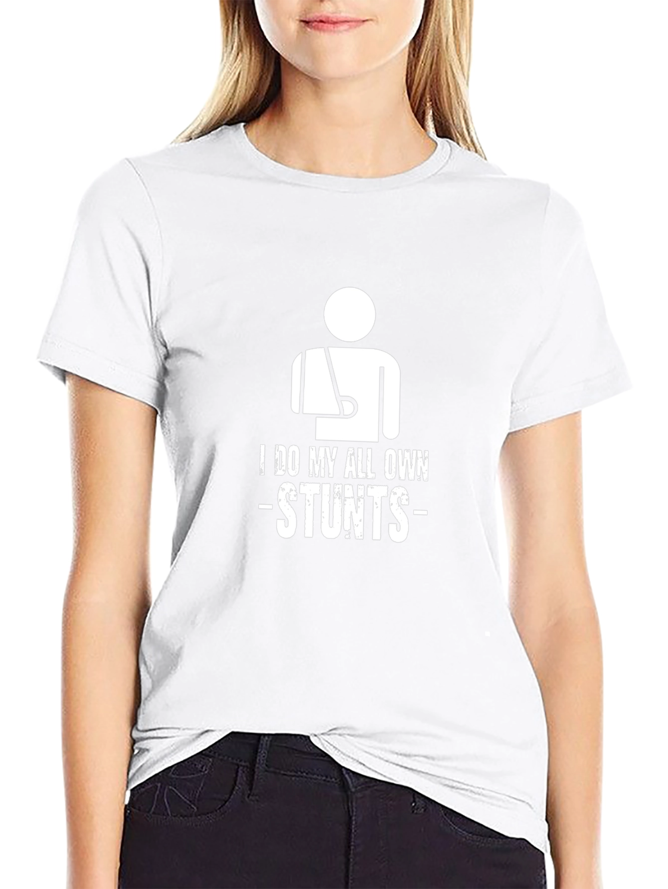 I Do My Own Stunts Graphic Tee - Black