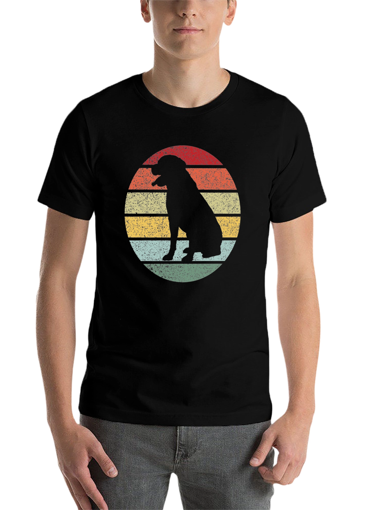 Retro Dog Silhouette T-Shirt - Vintage Style Graphic Tee
