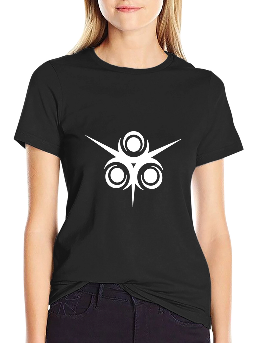 Abstract Graphic Print Black T-Shirt