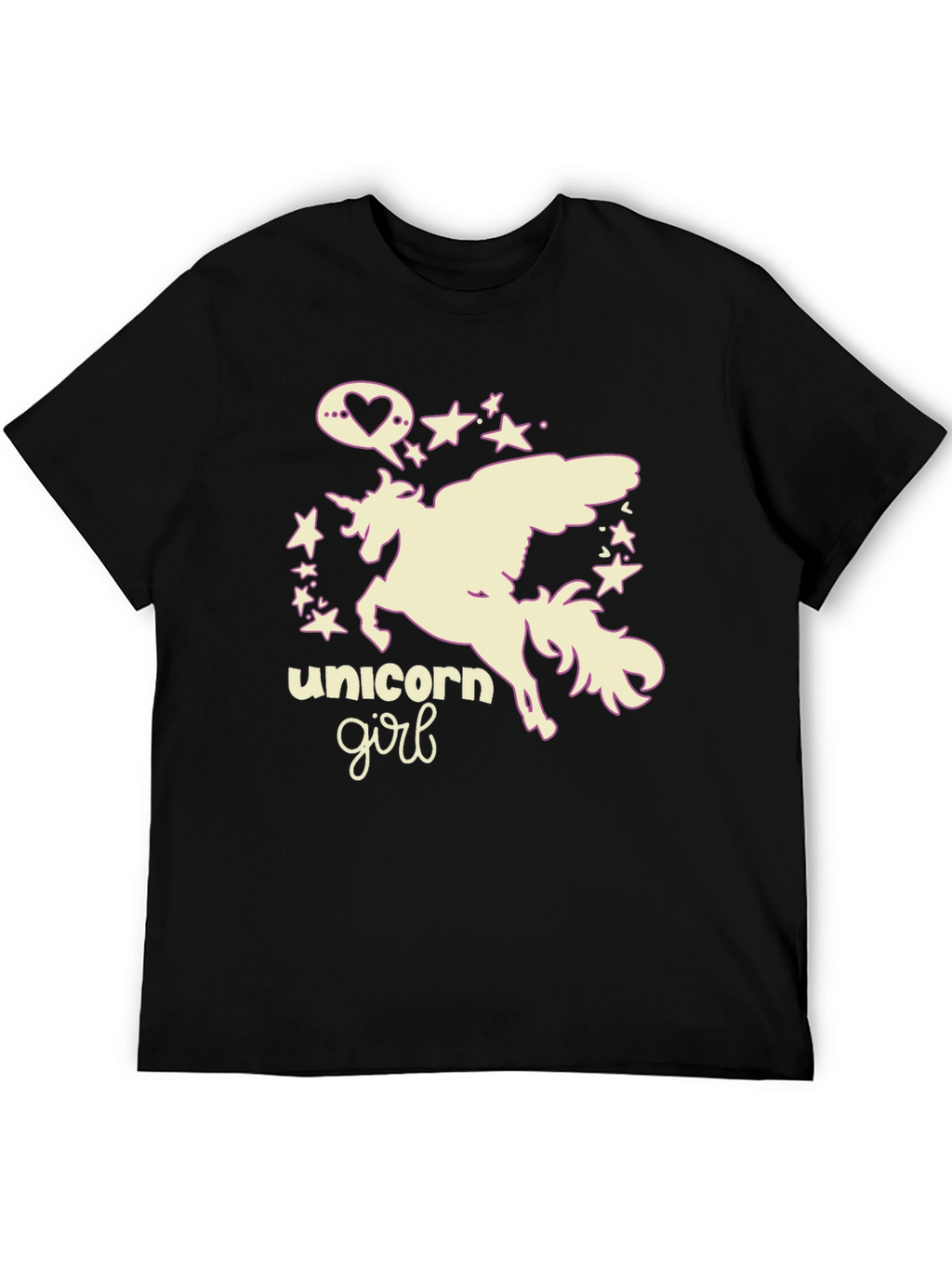Unicorn Girl Black Graphic Tee