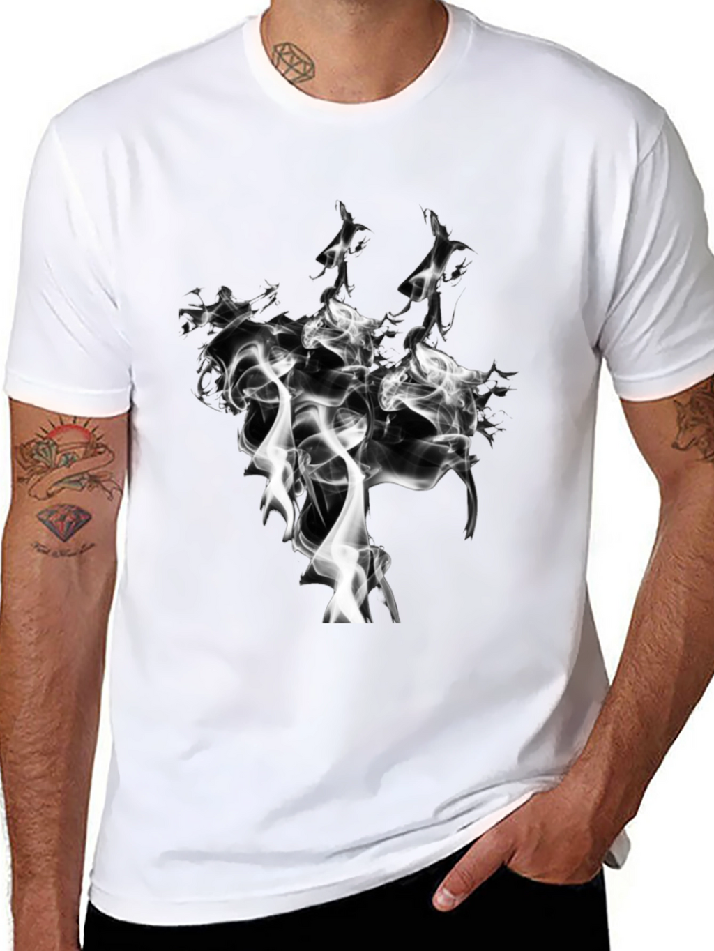Smoke Graphic Black T-Shirt - Unique Design