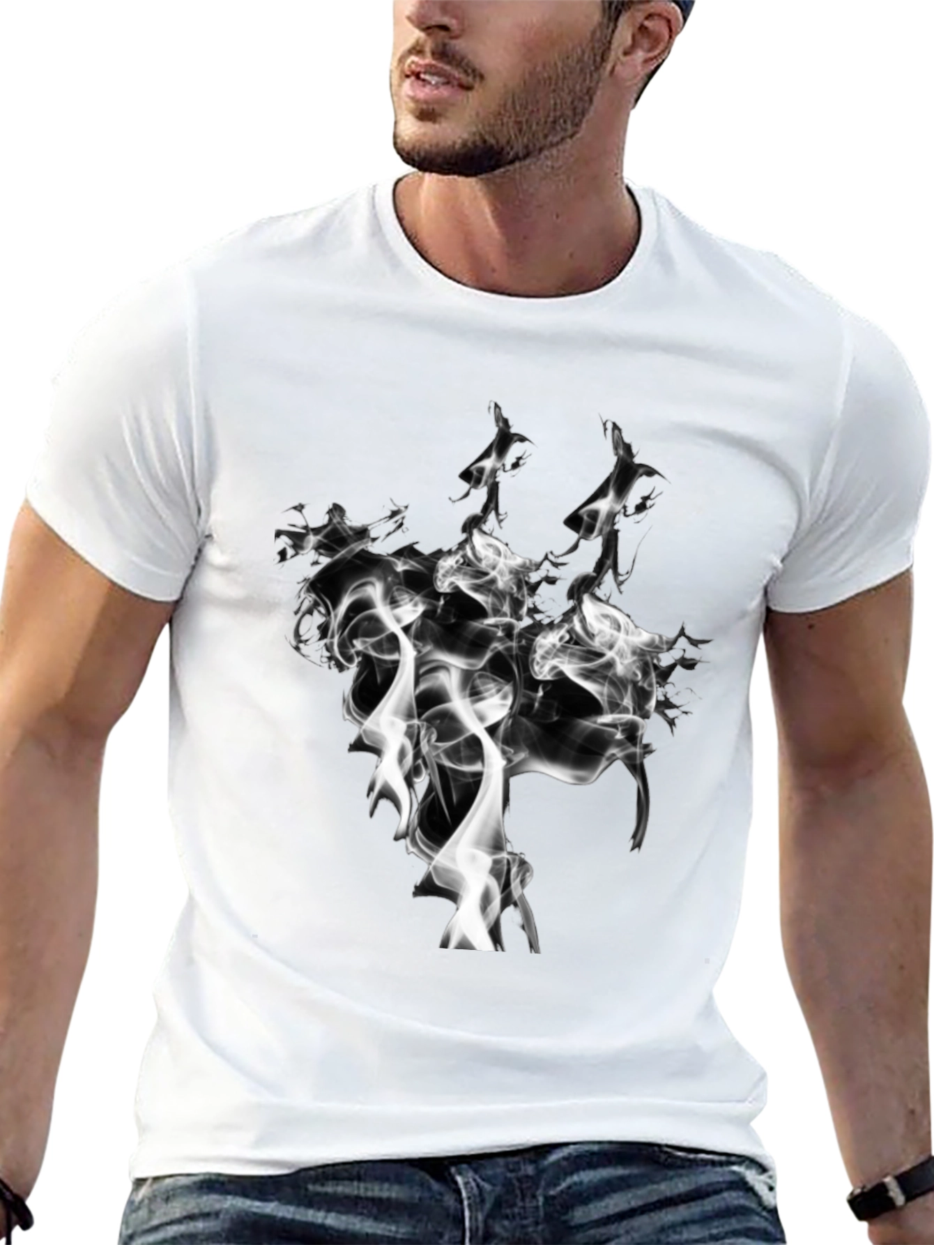Smoke Graphic Black T-Shirt - Unique Design