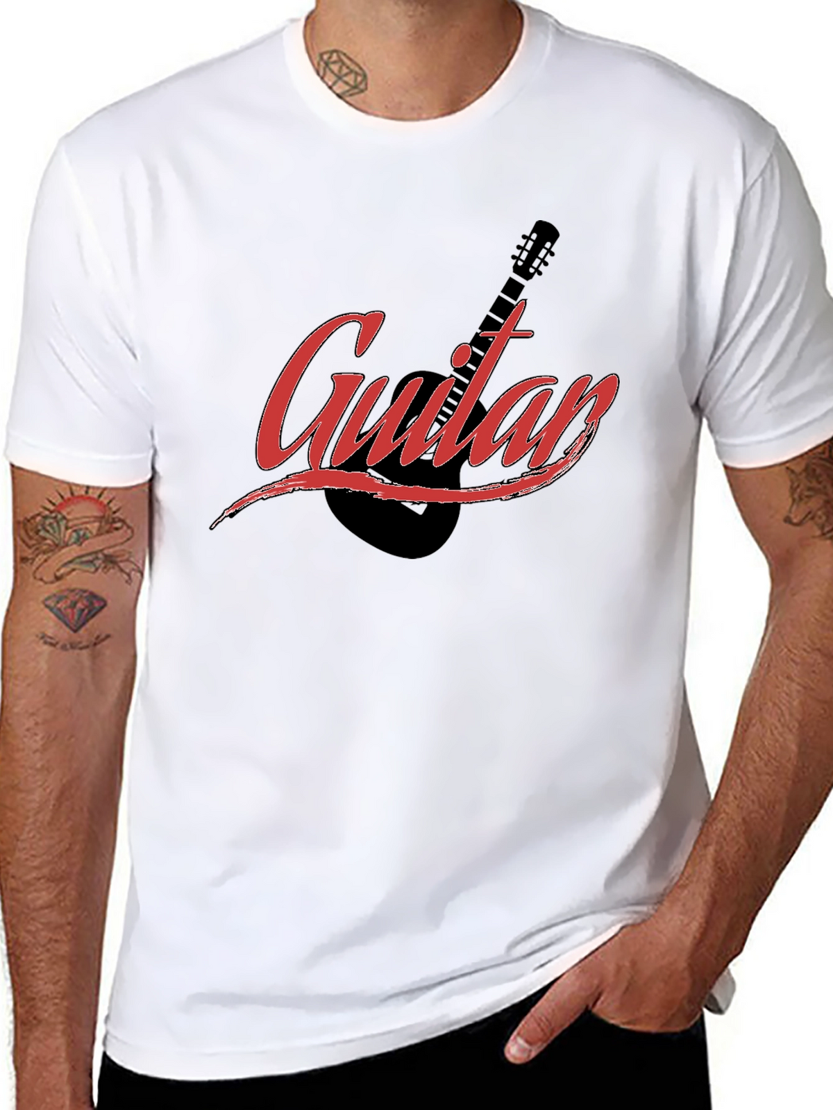 Guitar Graphic Black T-Shirt