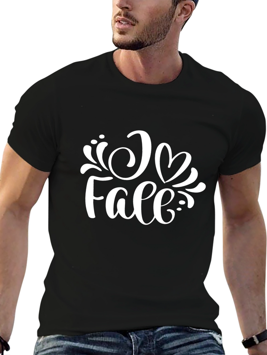 I Heart Fall Black Graphic Tee