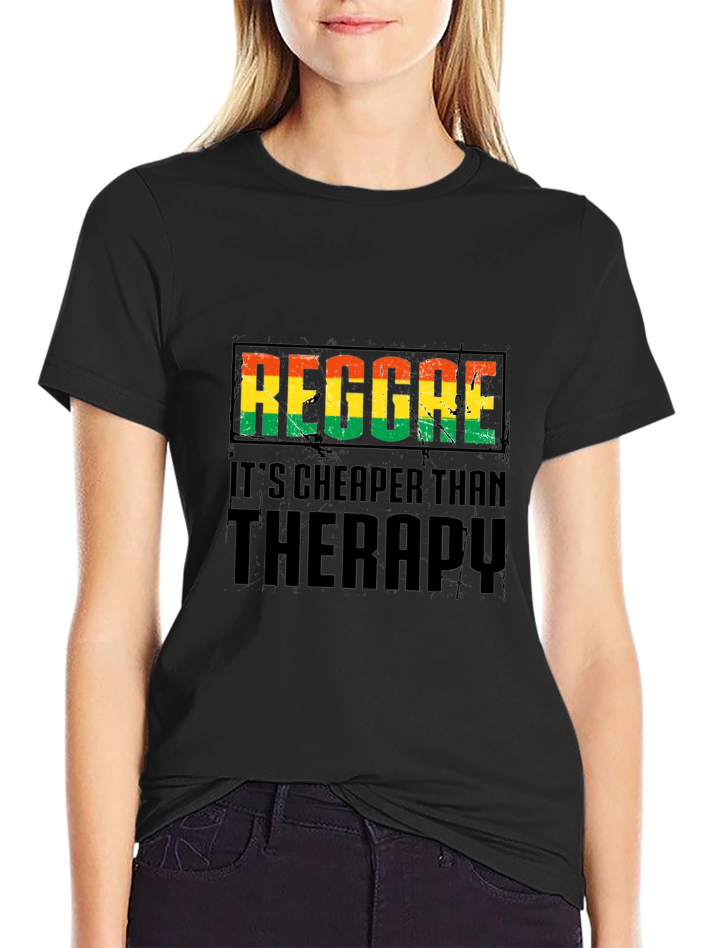 Reggae Cheaper Than Therapy Black T-Shirt