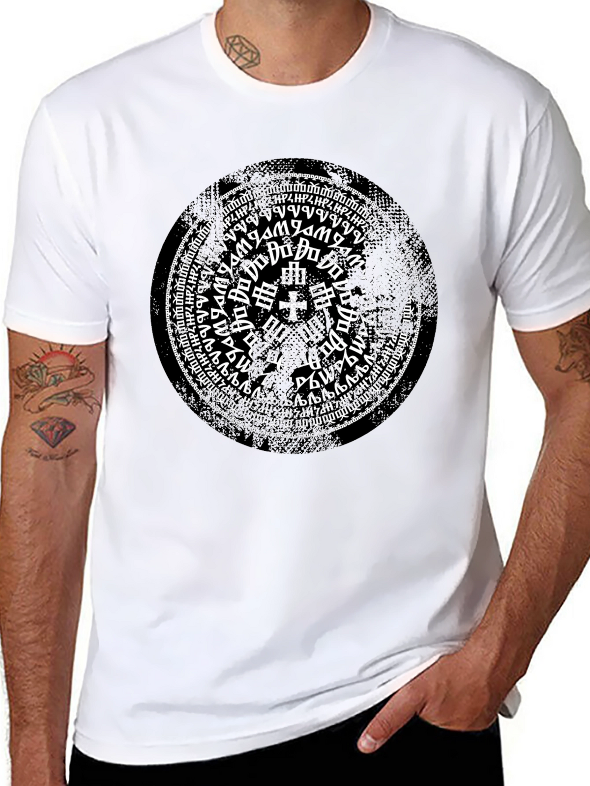 Mystic Symbol Graphic Print Black T-Shirt