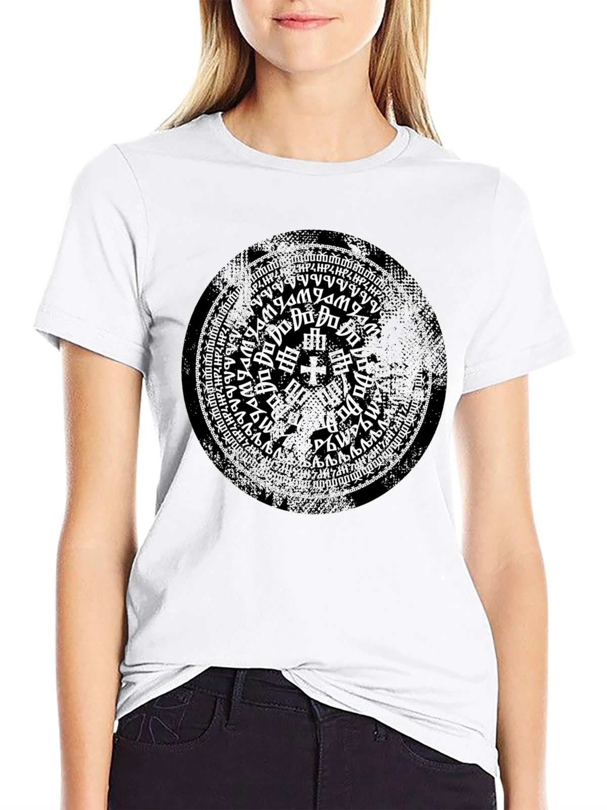 Mystic Symbol Graphic Print Black T-Shirt