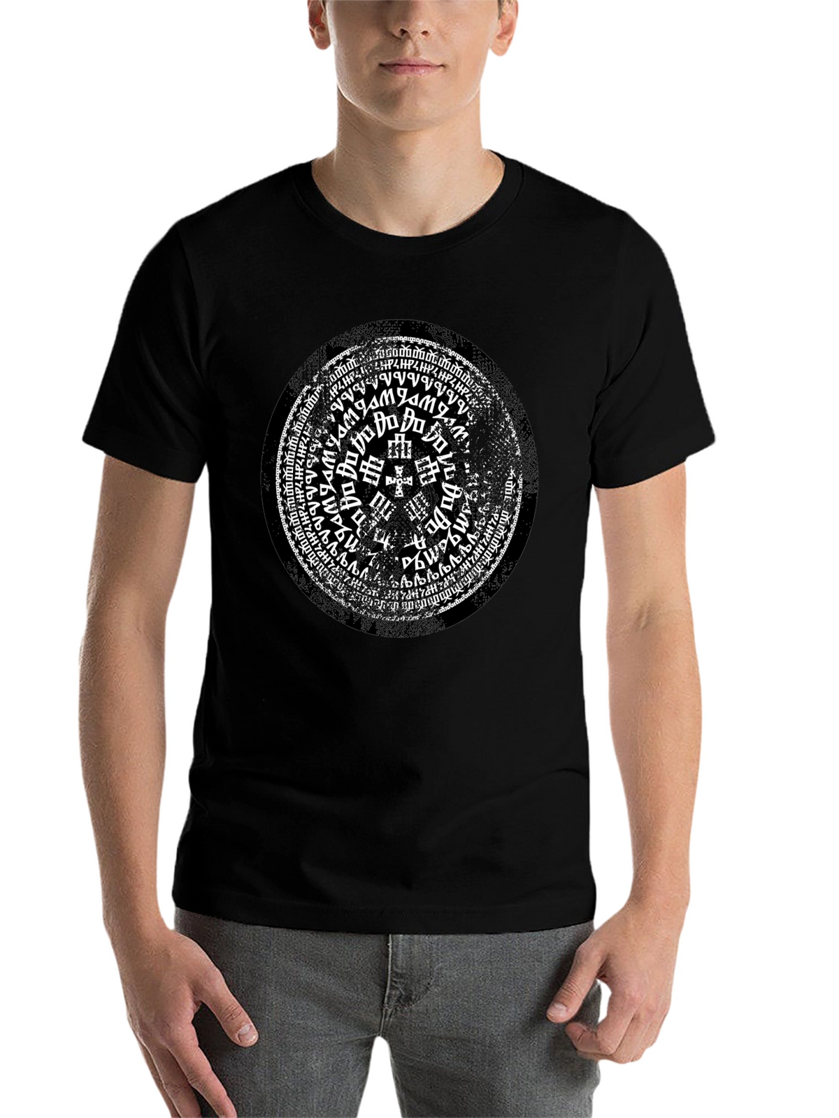 Mystic Symbol Graphic Print Black T-Shirt