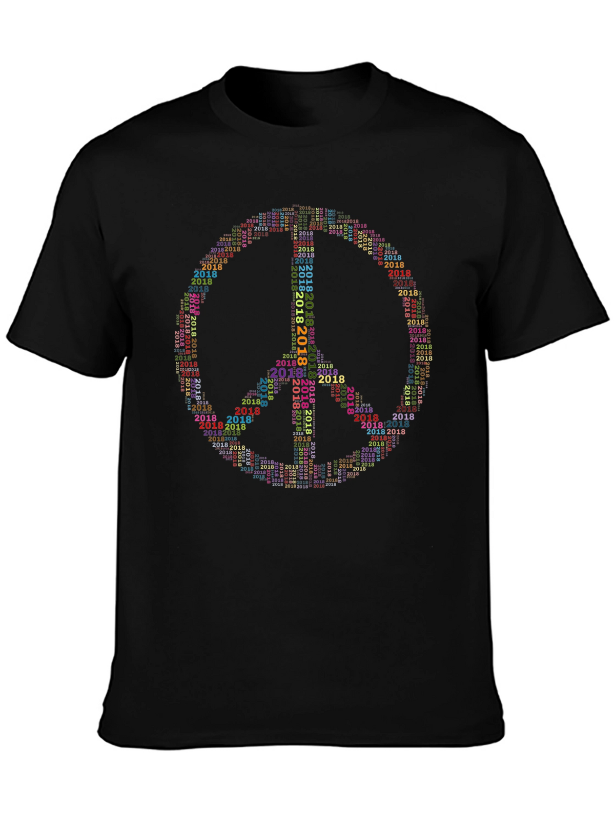 Peace Sign 2018 Word Art Graphic T-Shirt