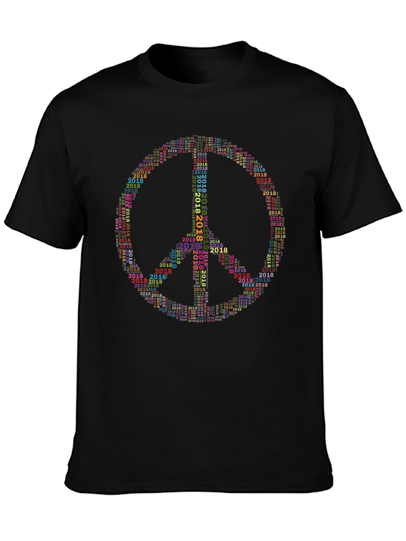 Peace Sign 2018 Word Art Graphic T-Shirt