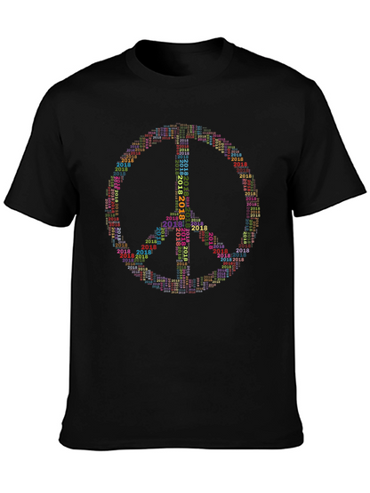 Peace Sign 2018 Word Art Graphic T-Shirt