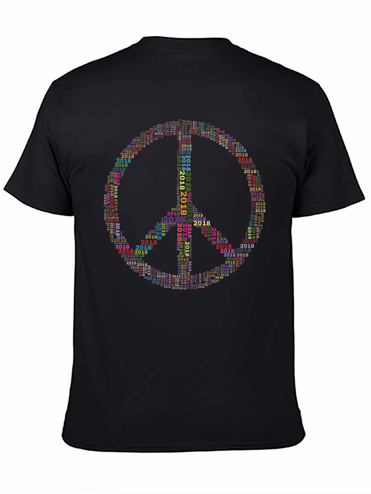 Peace Sign 2018 Word Art Graphic T-Shirt