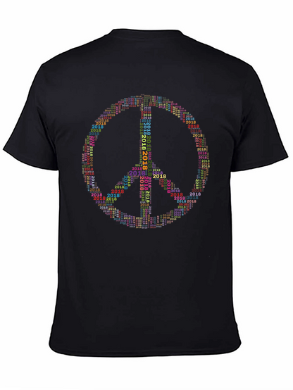Peace Sign 2018 Word Art Graphic T-Shirt