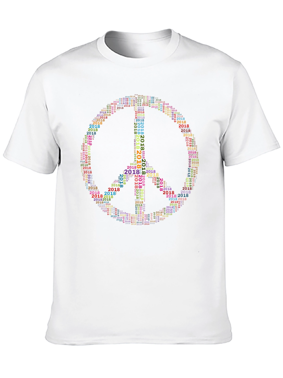 Peace Sign 2018 Word Art Graphic T-Shirt