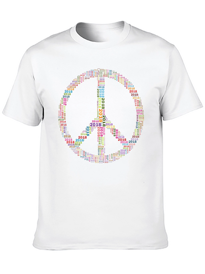 Peace Sign 2018 Word Art Graphic T-Shirt