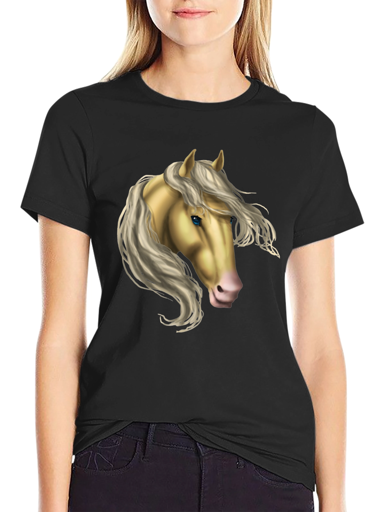 Horse Graphic Tee - Stylish Black T-Shirt