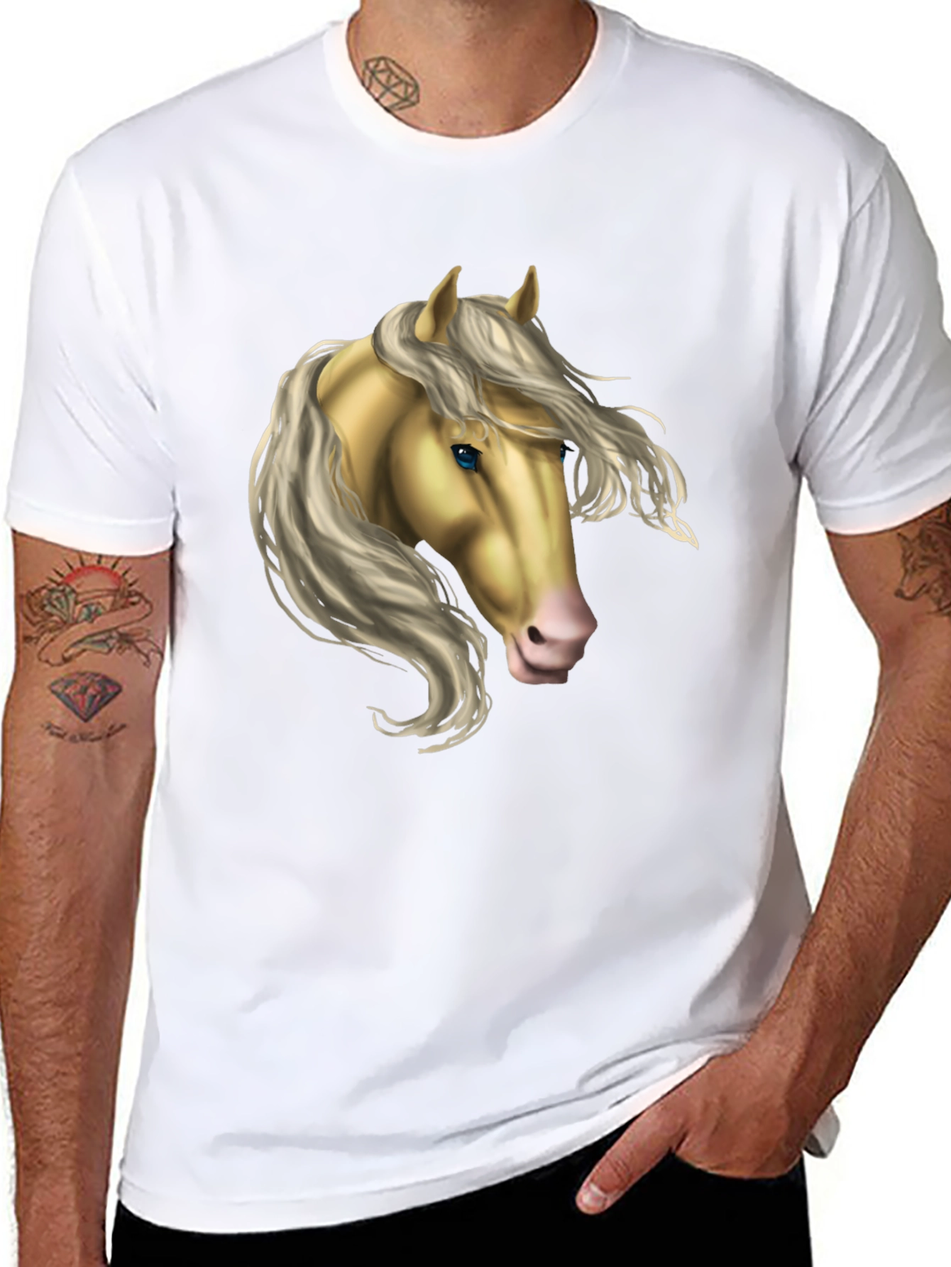 Horse Graphic Tee - Stylish Black T-Shirt