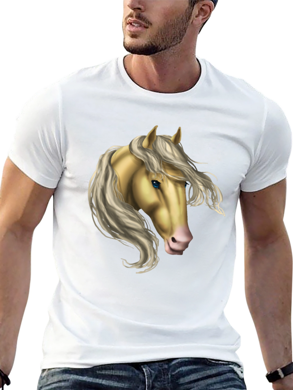 Horse Graphic Tee - Stylish Black T-Shirt