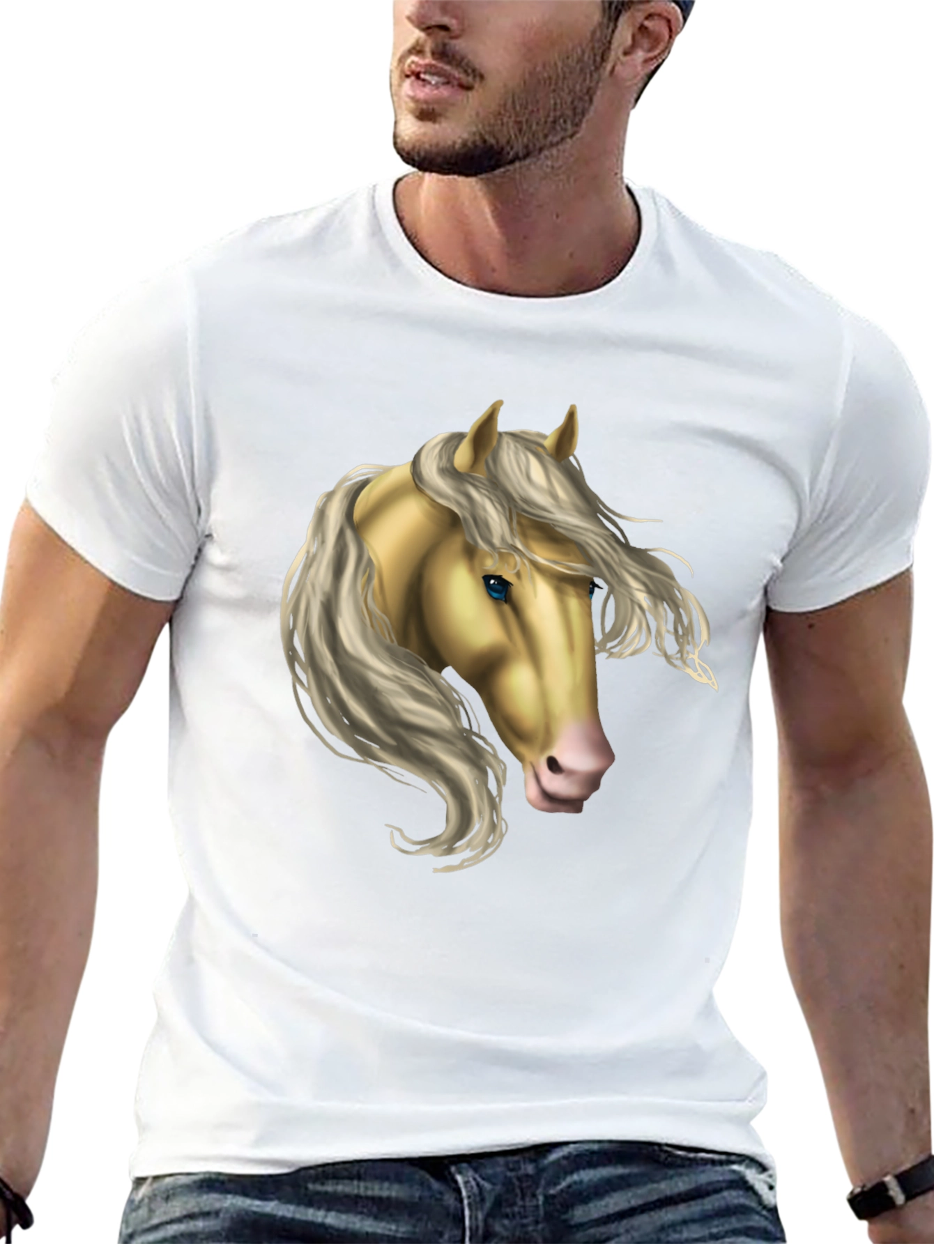Horse Graphic Tee - Stylish Black T-Shirt