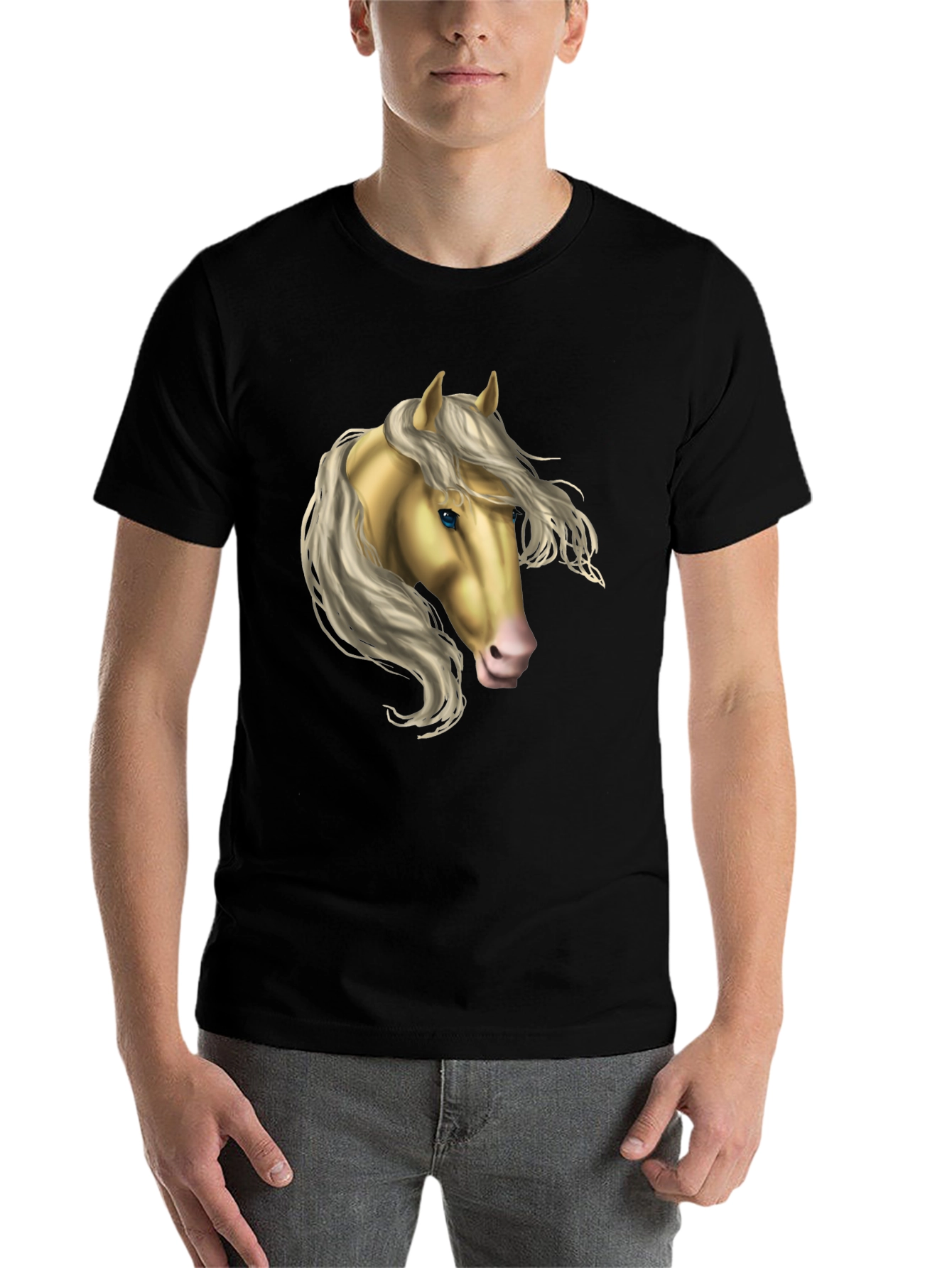Horse Graphic Tee - Stylish Black T-Shirt
