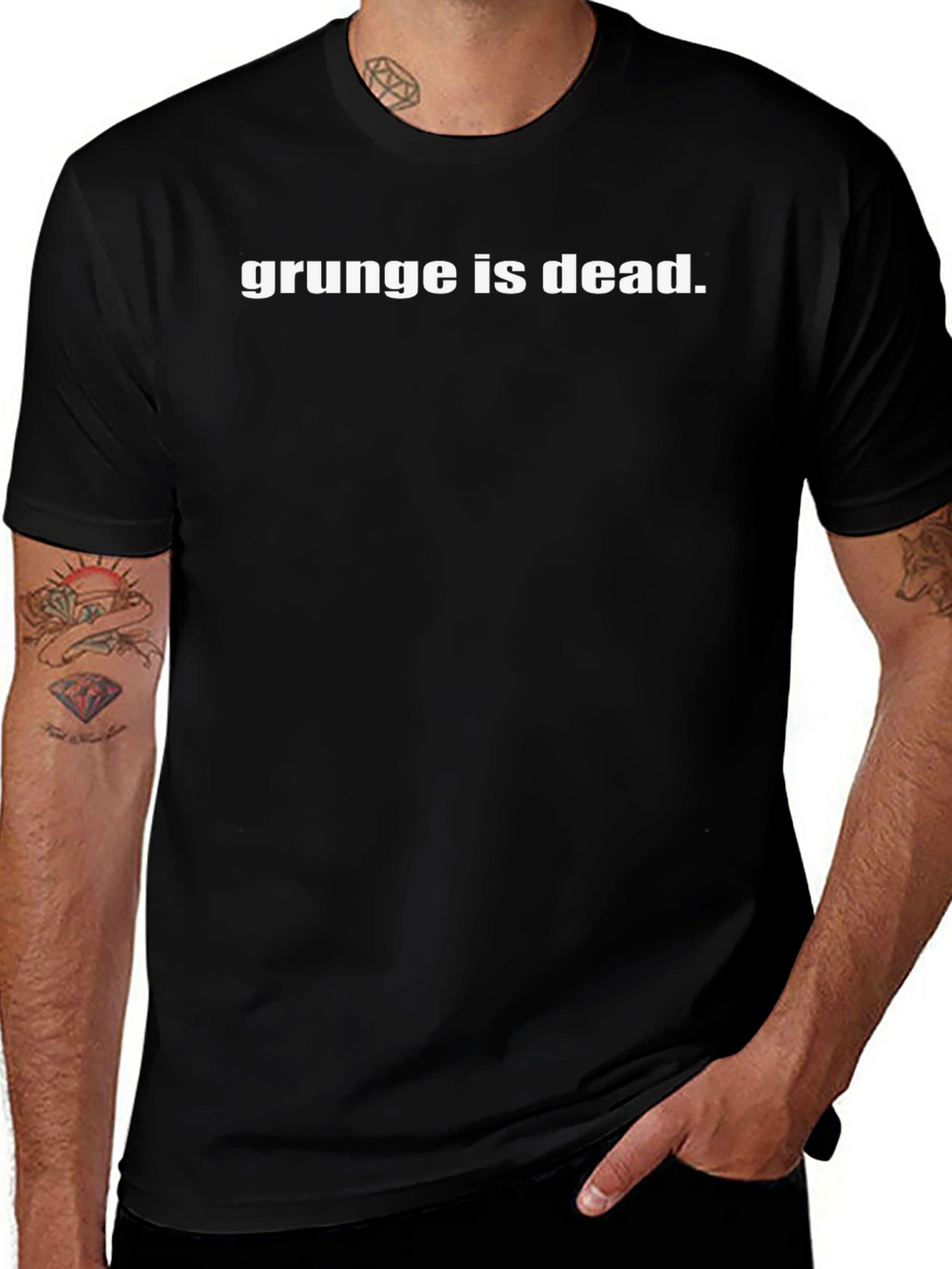 Grunge is Dead T-Shirt - Black Cotton