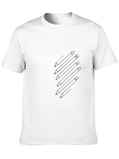 Pencil Graphic Black T-Shirt