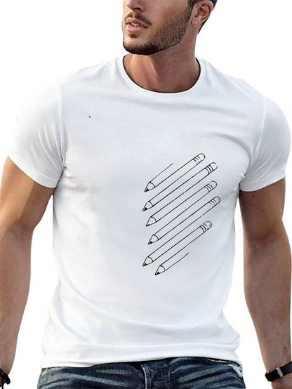 Pencil Graphic Black T-Shirt