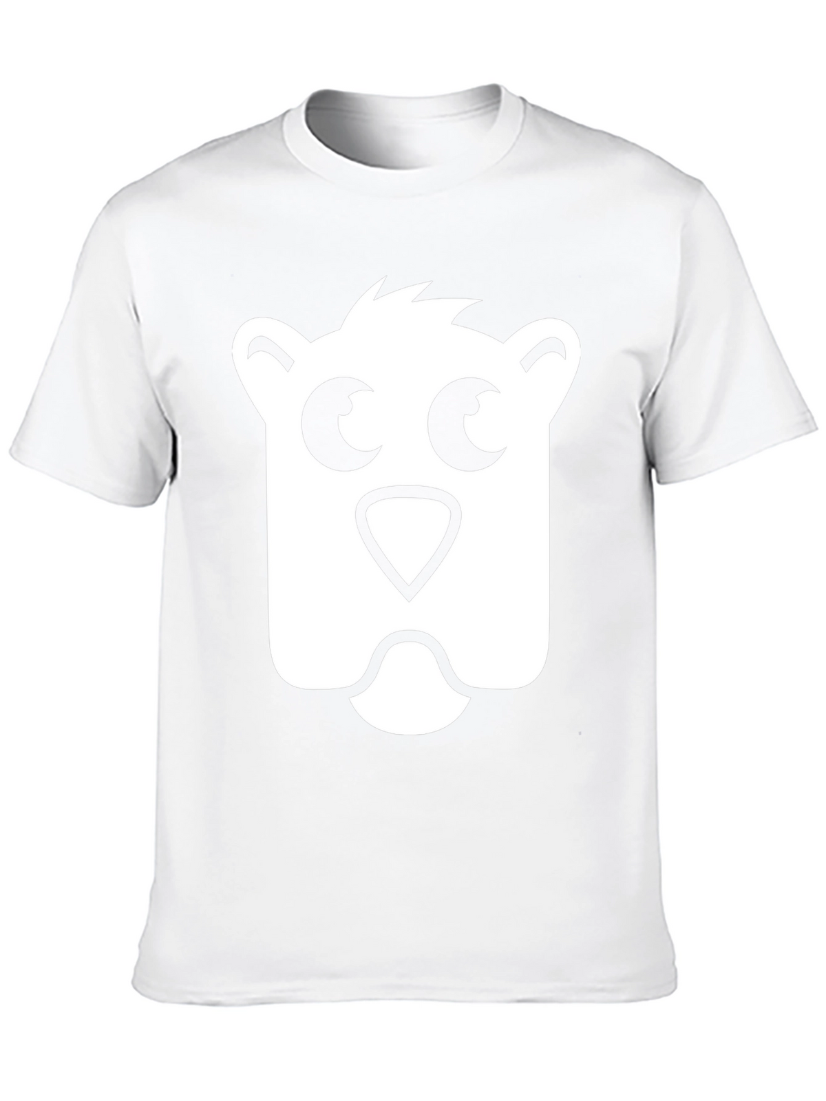 Bear Face Graphic Tee - Black Cotton T-Shirt