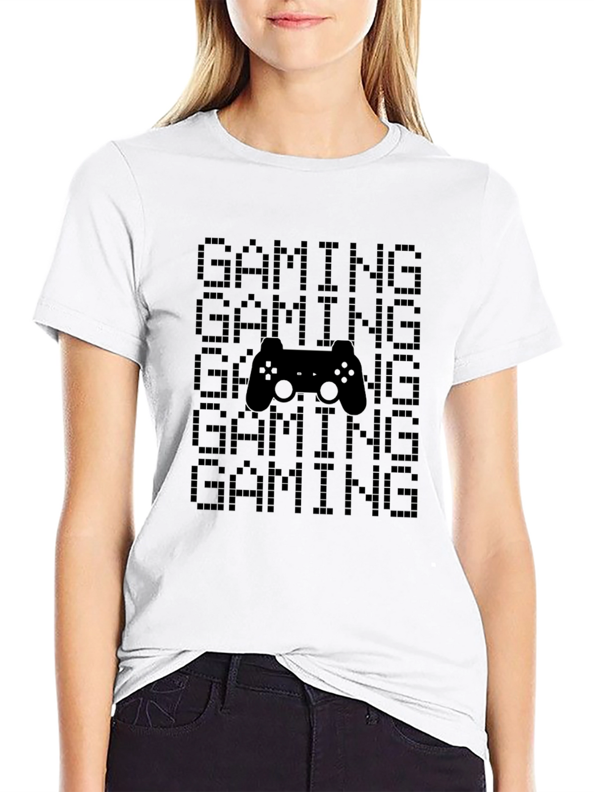 Gaming Pixel Art Black T-Shirt