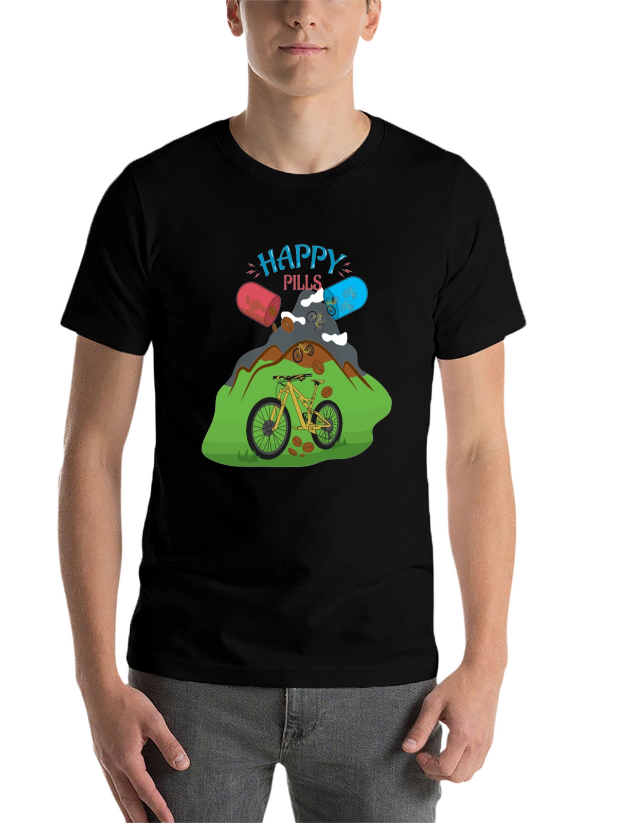 Happy Pills Mountain Bike Graphic Tee